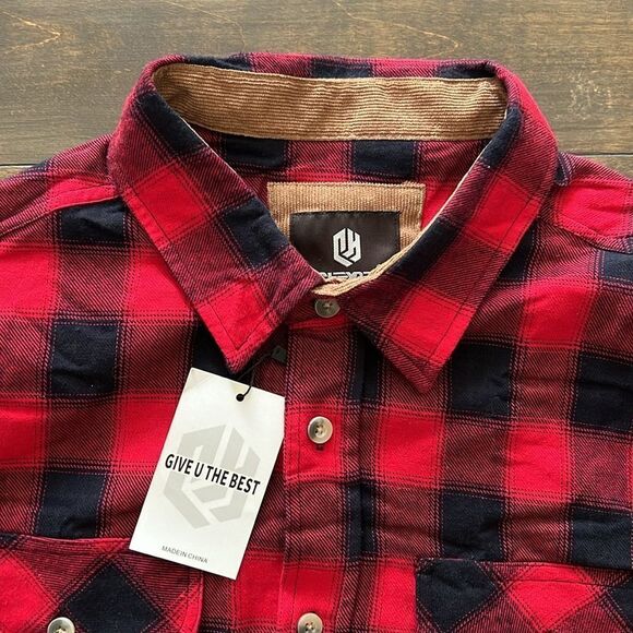 CHEXPEL Mens Flannel Shirts Long Sleeve Casual Button Down Plaid 100% Cotton - Picture 8 of 15